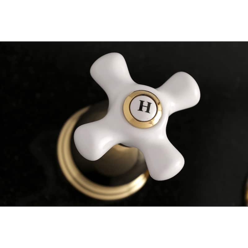 Heritage 3-Hole Wall Mount Roman Tub Faucet in Polished Brass