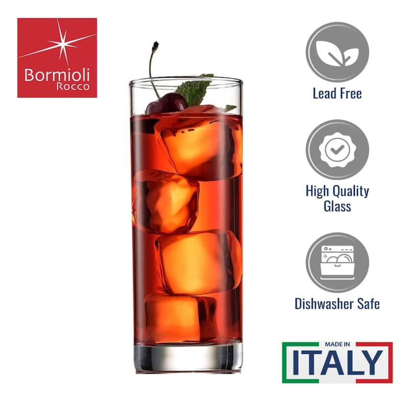 Bormioli Rocco Set of 6 Cortina Cooler Glasses - 13.5 Oz