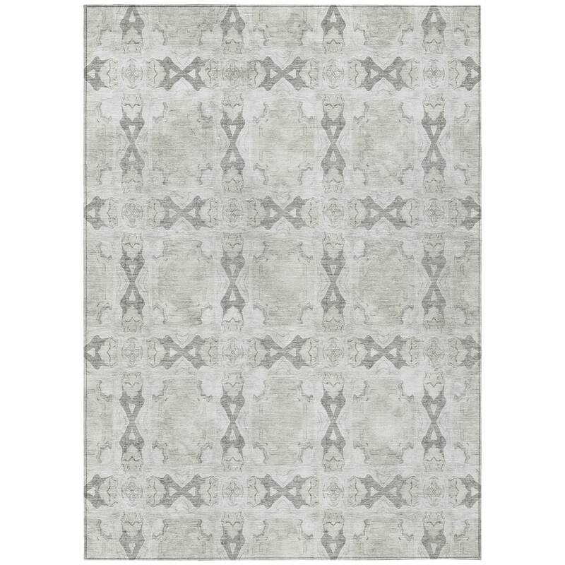 Machine Washable Indoor/ Outdoor Boho Medallions Chantille Rug