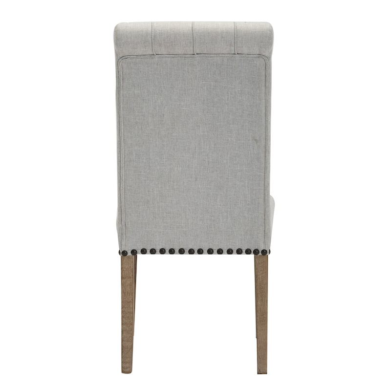 The Gray Barn Abbotsbury High Back Linen Grey Dining Chairs