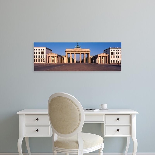Easy Art Prints Panoramic Images's 'Facade of a building, Brandenburg Gate, Berlin, Germany' Premium Canvas Art