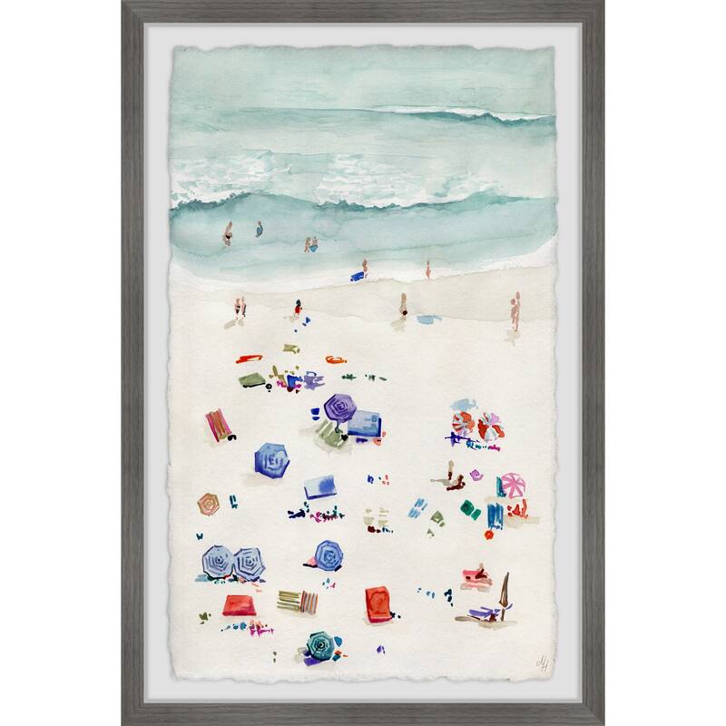 Beach Time Framed Print - 20x30 Inch Coastal Wall Art - Quality Giclee Print Ready to Hang