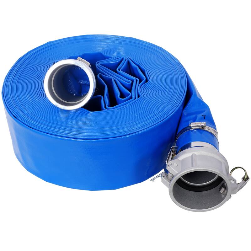 4x100FT Heavy Duty Pool Backwash Hose, PVC with Aluminum Camlock