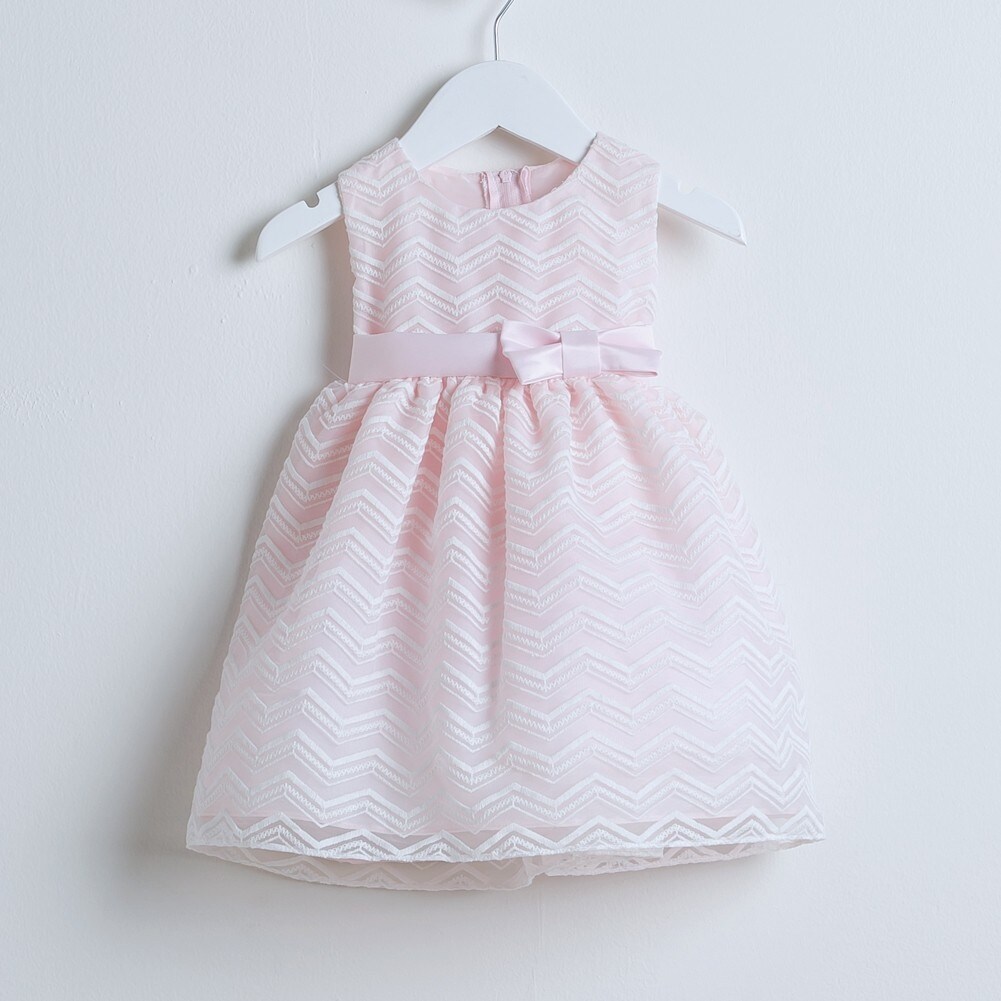 Shop Sweet Kids Baby Girls Pink Chevron Organza Easter Occasion Dress 6 24m Overstock 25558374