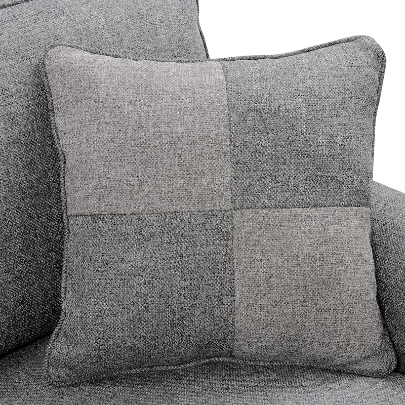 Nele Transitional Linen Fabric L-Shaped Sectional Sofas by Furniture of America