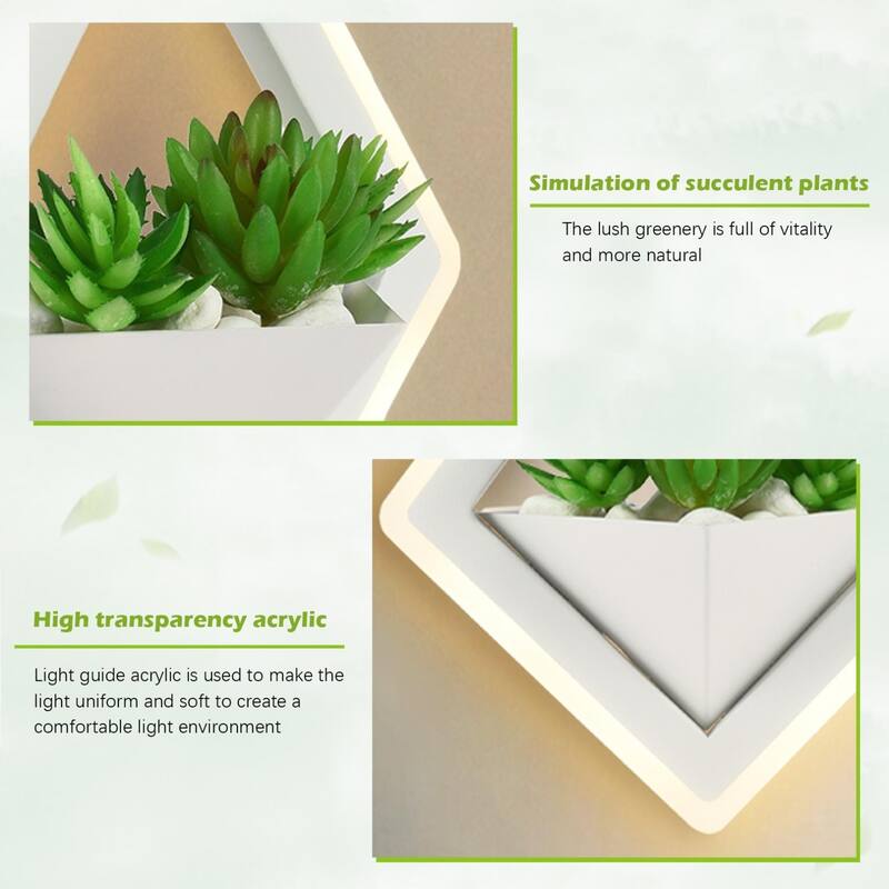 Nordic Led Wall Sconces Modern Green Creative Wall Lamp Green Simulation Plant Home Decoration LED Wall Light