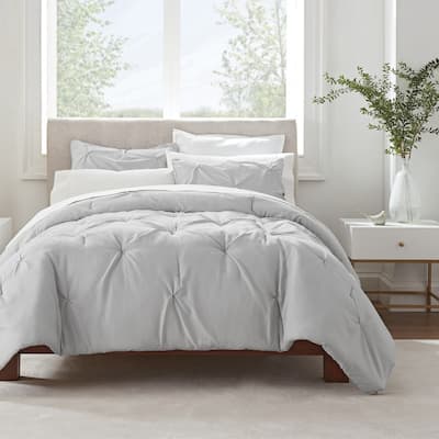 Serta Simply Clean Antimicrobial Pleated 3 Piece Comforter Set