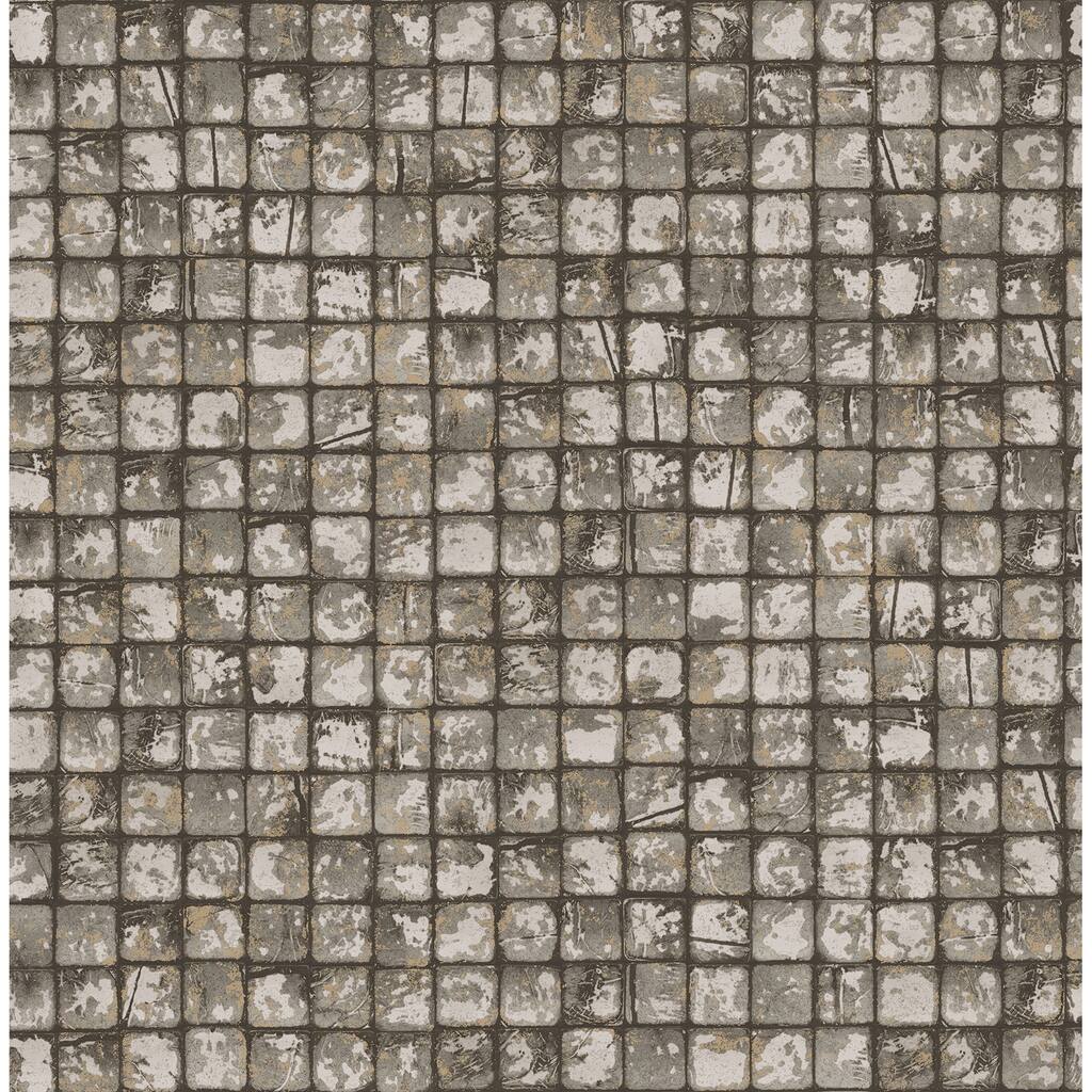 Advantage Kingsley Grey Tiled Wallpaper