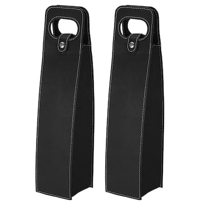 Wine Gift Bag 2pcs Wine Bag Reusable Leather Wine Tote Carrier - 90 x 90 x 405mm
