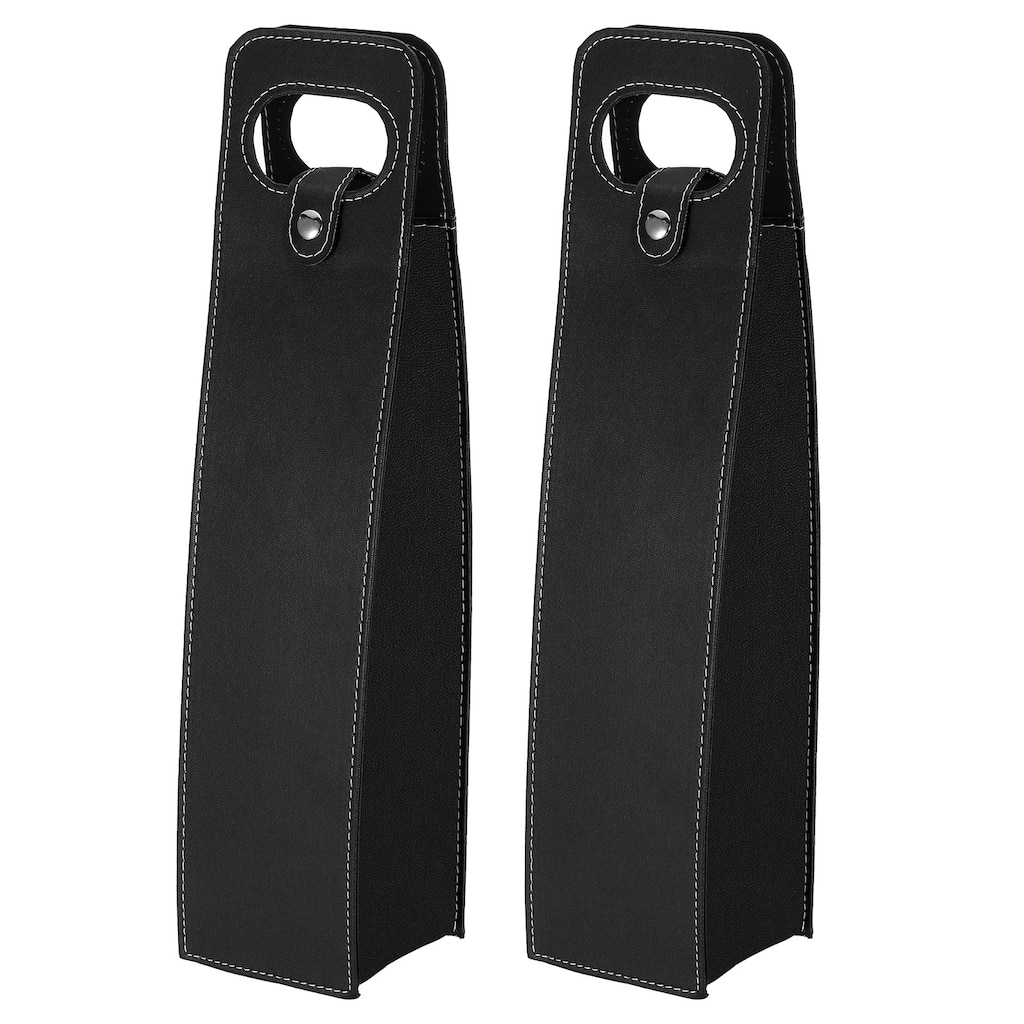 Wine Gift Bag 2pcs Wine Bag Reusable Leather Wine Tote Carrier - 90 x 90 x 405mm