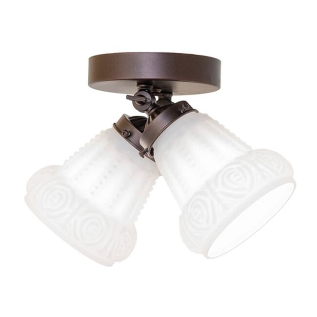 Meyda Tiffany 254394 Puffy Rose 2 Light 12" Wide Semi-Flush Ceiling - Mahogany Bronze