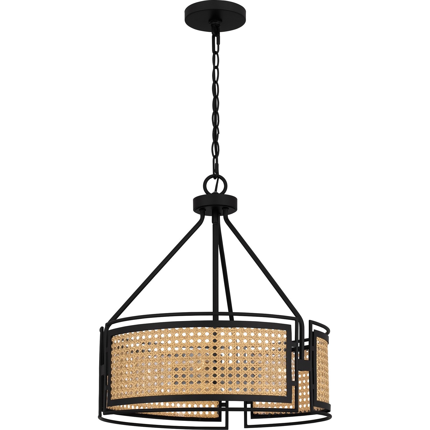 Matte Black Four Light Pendant from the Priya Collection