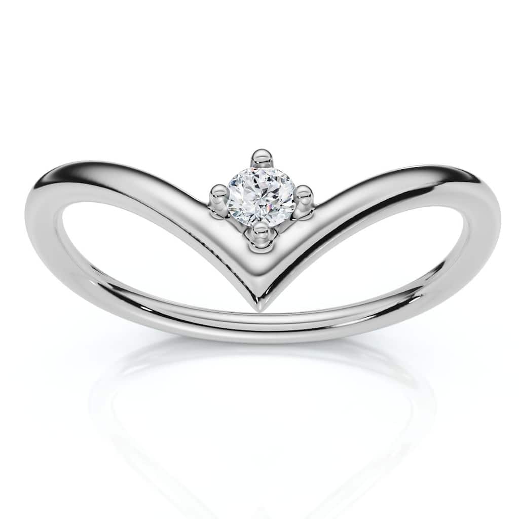 Bliss Diamond Diamond Stackable Chevron Wedding Ring Gold Lab Grown