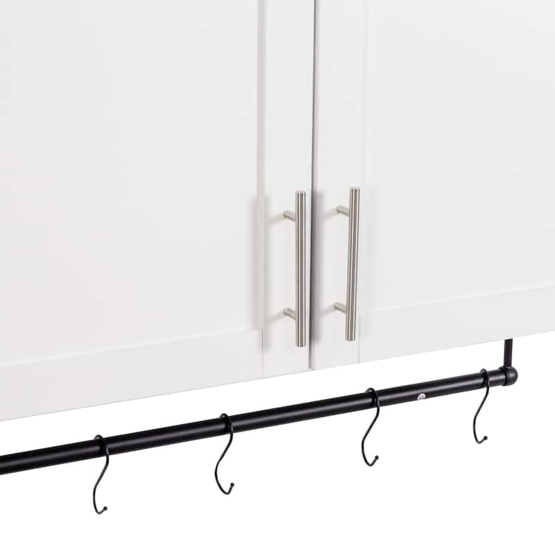 Wall Mounted Bathroom Cabinet with Towel Rack, 5 Hooks, Adjustable Shelf, Compact Storage for Small Spaces