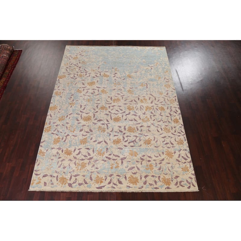 Vegetable Dye Abstract Oriental Living Room Area Rug Wool Hand-knotted - 8'9" x 11'11"