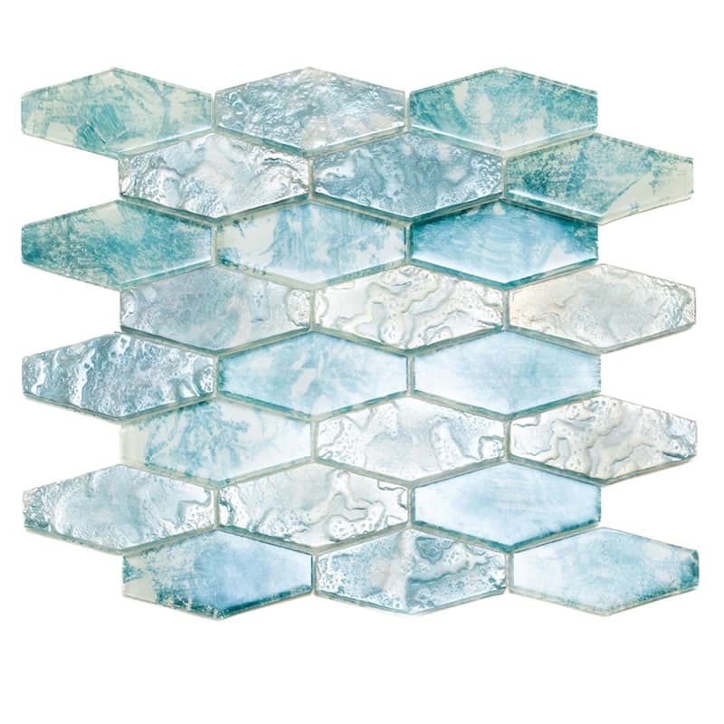 Apollo tile 11" x 12" Verre Matte Aqua Glass Tile (8.6 sq ft/case) - 10 Pack