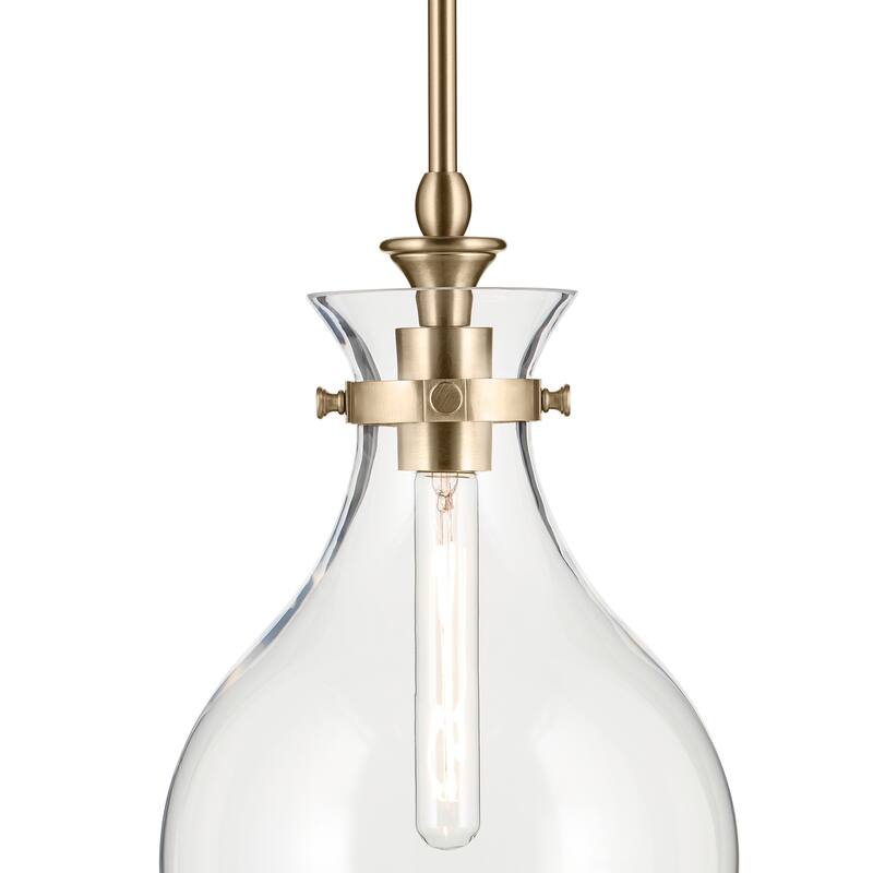 Kichler Lighting Laria 9.75 Inch 1 Light Pendant with Clear Glass in Champagne Bronze