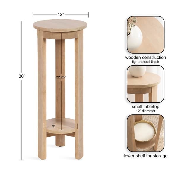 dimension image slide 0 of 10, Kate and Laurel Foxford Round Wood Side Table
