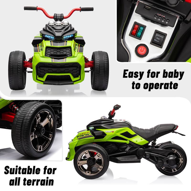3 Wheeler Electric Vehicle 12v Kids Ride on ATV Car for Kids 3-8 Best Gift