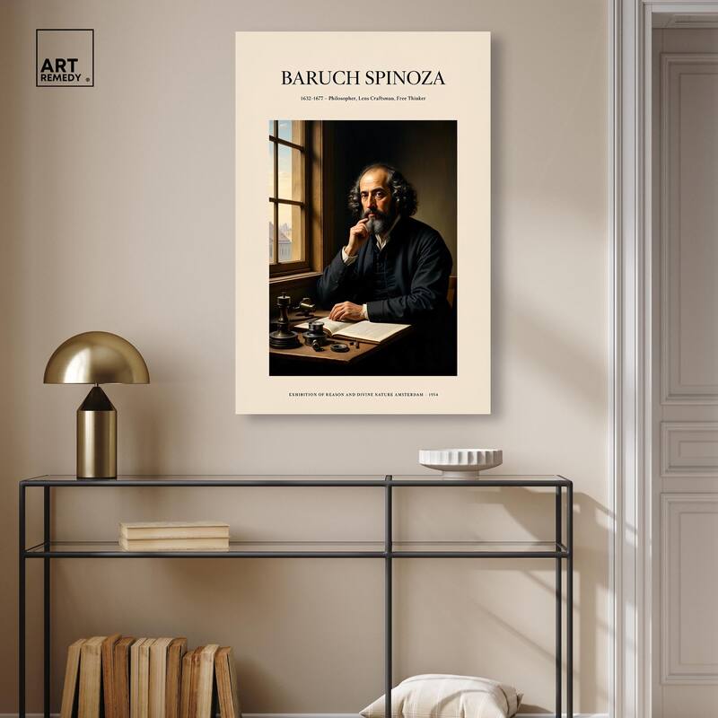 Philosopher Spinoza Canvas by Art Remedy, Gallery Wrapped