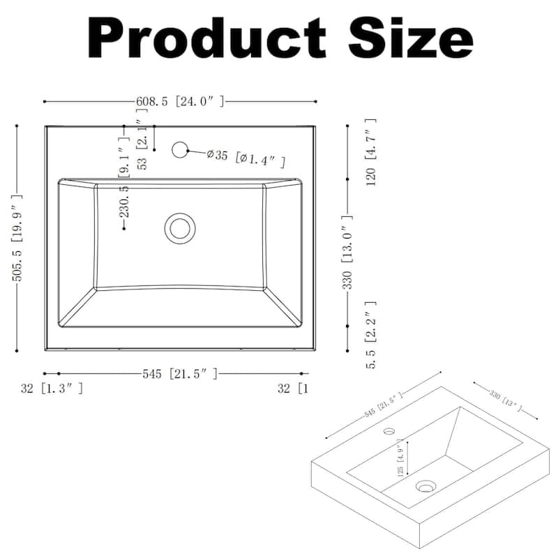 Wall Mounted Floating Bathroom Vanity with Sink