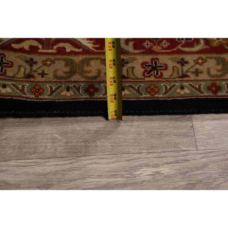 Vegetable Dye Floral Kashan Wool Area Rug Hand-knotted Oriental Carpet - 7'10" x 9'10"