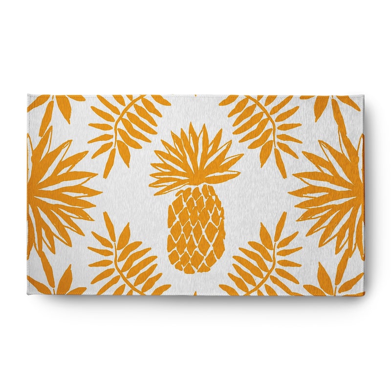 Pineapple Leaves Spring Chenille Indoor/Outdoor Rug - Mango - 3' x 5'