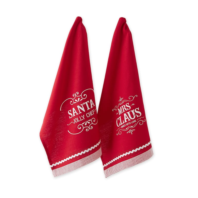 Assorted Christmas Dishtowels (Set Of 2) - 9.5x6.5x1.5" - Jolly Baker
