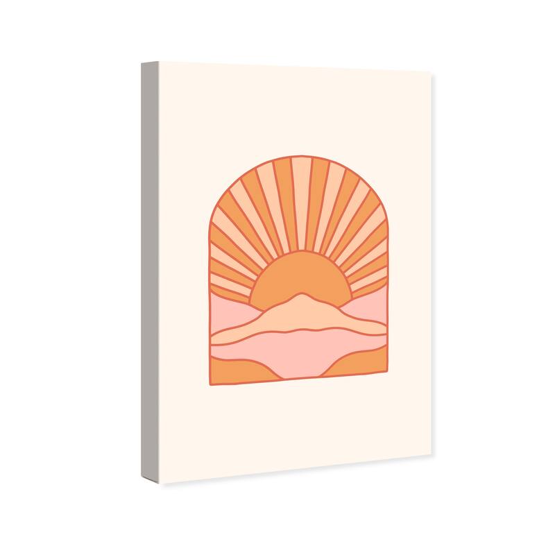 Wynwood Studio Canvas Nautical and Coastal Retropop Sunset Orange and Pastel Orange Modern & Contemporary Wall Art Canvas Print