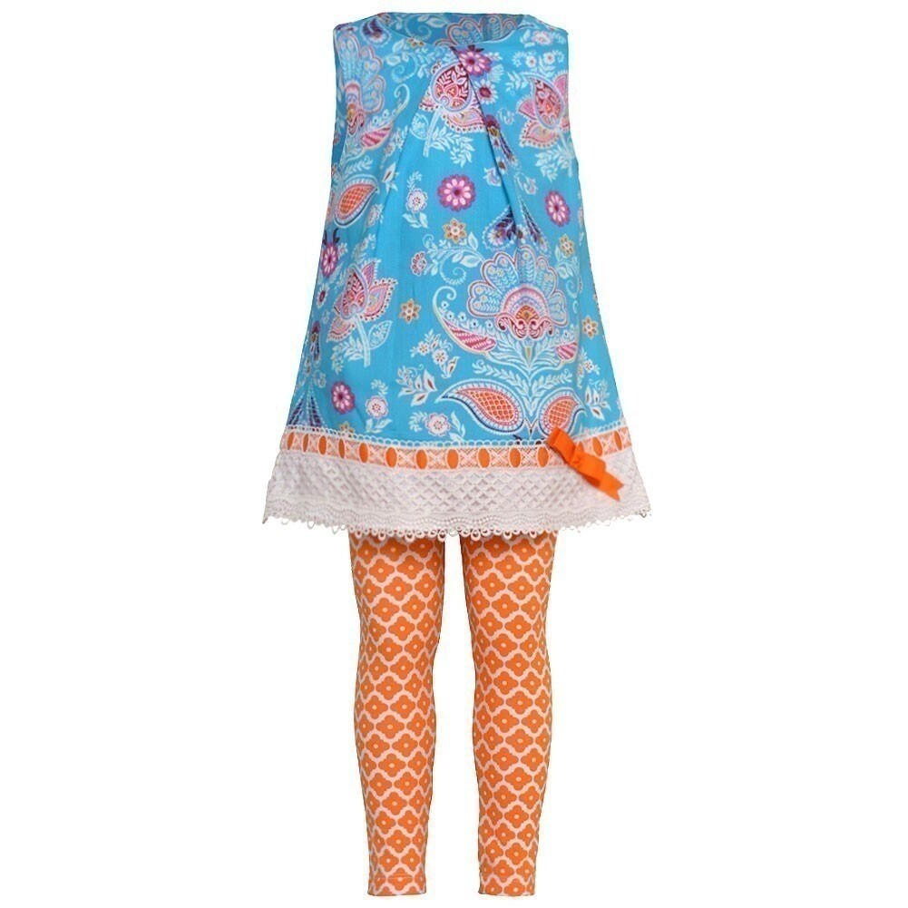 Shop Counting Daisies Little Girls Turquoise Paisley Quatrefoil 2