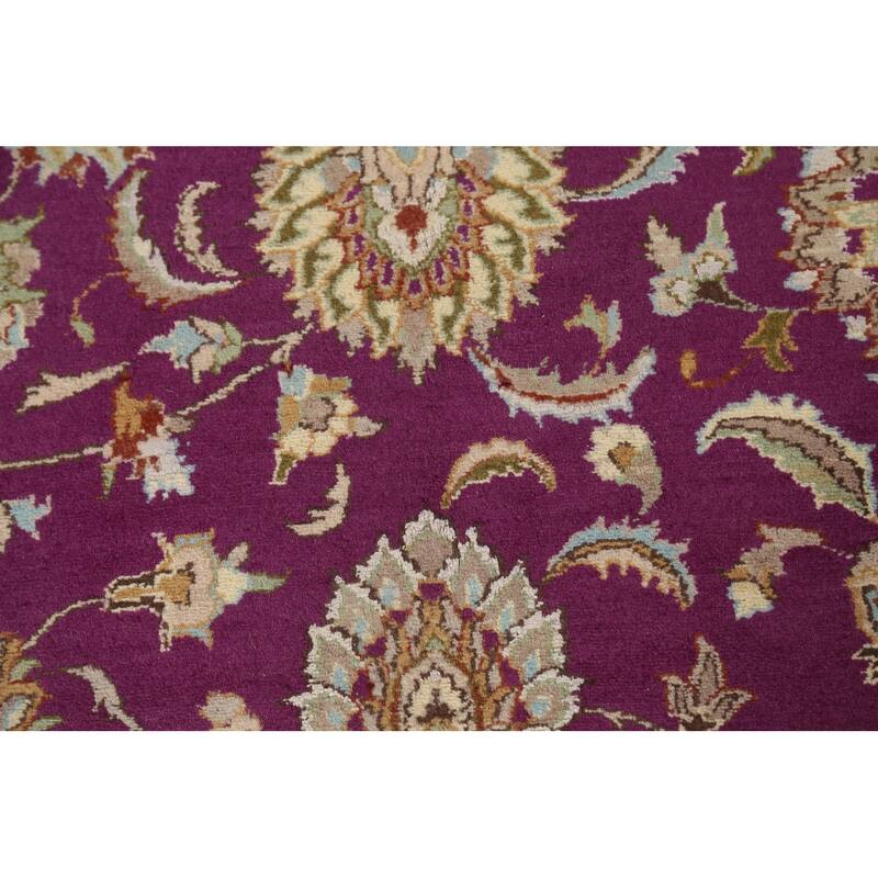 Wool/ Silk Vegetable Dye Floral Oriental Tabriz Area Rug Hand-knotted - 8'1" x 10'4"