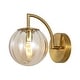preview thumbnail 5 of 12, SAFAVIEH Lighting Psylla 9-inch Wall Sconce (Set of 2) Amber/Brass