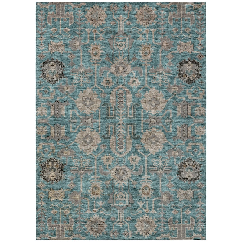 HomeRoots Oriental Traditional Rectangle Outdoor Rug