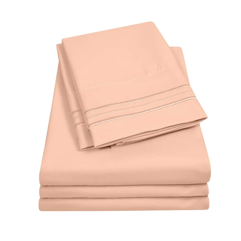 Sweet Home Collection 4 Piece Sheet Set, Ultra Soft 1800 Series, Double Brushed Microfiber