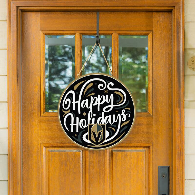 Las Vegas Golden Knights 18" x 18" Happy Holidays Door Décor Wall Sign - 18" x 18"