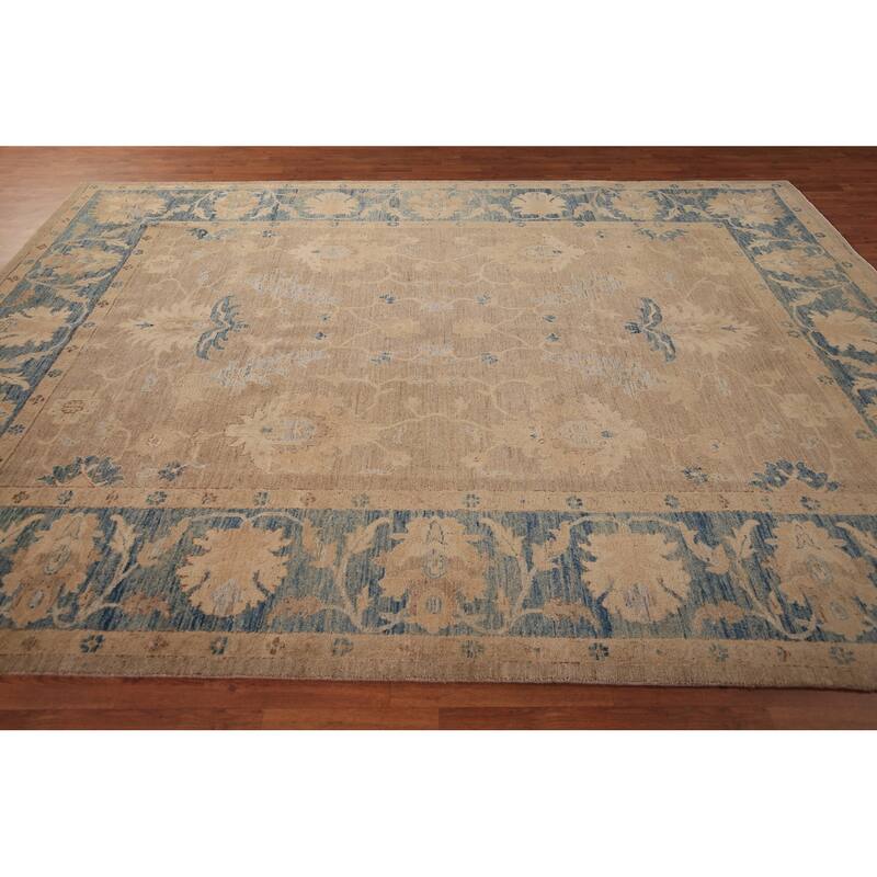 Oushak Turkish Area Rug Handmade Vegetable Dye Wool Carpet - 8'0" x 11'2"