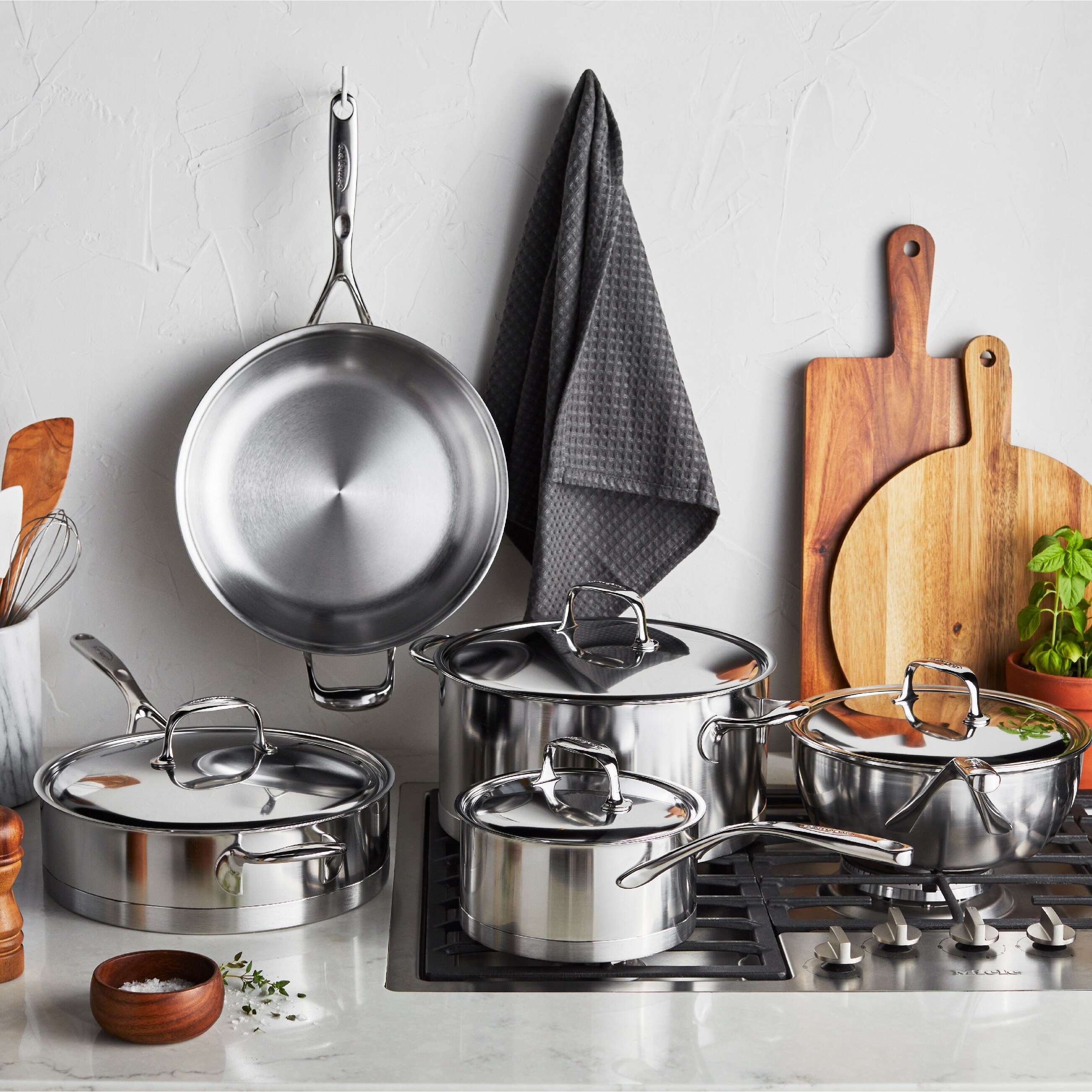 Demeyere Atlantis 7, 10 pc Stainless Steel Cookware Set, Made in