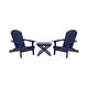 preview thumbnail 20 of 18, Malibu Outdoor 3-piece Acacia Wood Chat Set by Christopher Knight Home Navy Blue