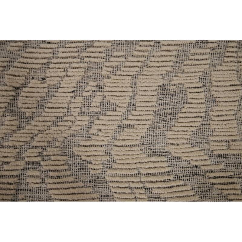 All-Over Moroccan Abstract Area Rug Hand-Knotted Wool Carpet - 8'0"x 10'3"