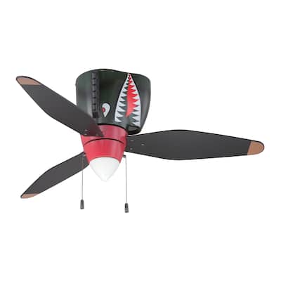 Craftmade 48" WarPlanes Ceiling Fan - Black & Red - 48