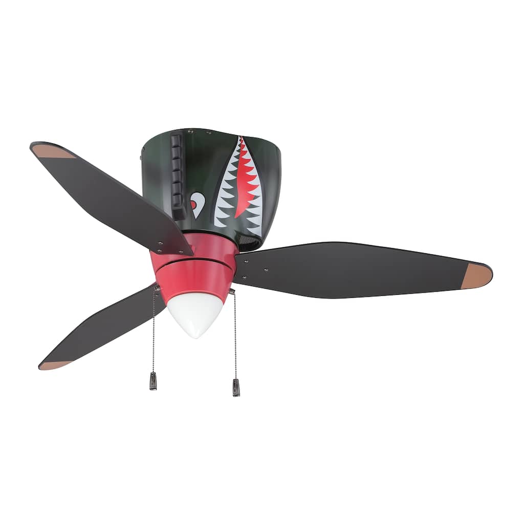Craftmade 48" WarPlanes Ceiling Fan - Black & Red - 48