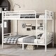 preview thumbnail 2 of 10, White Metal Full over Full Bunk Bed with Under Bed Storage and Safety Guardrails