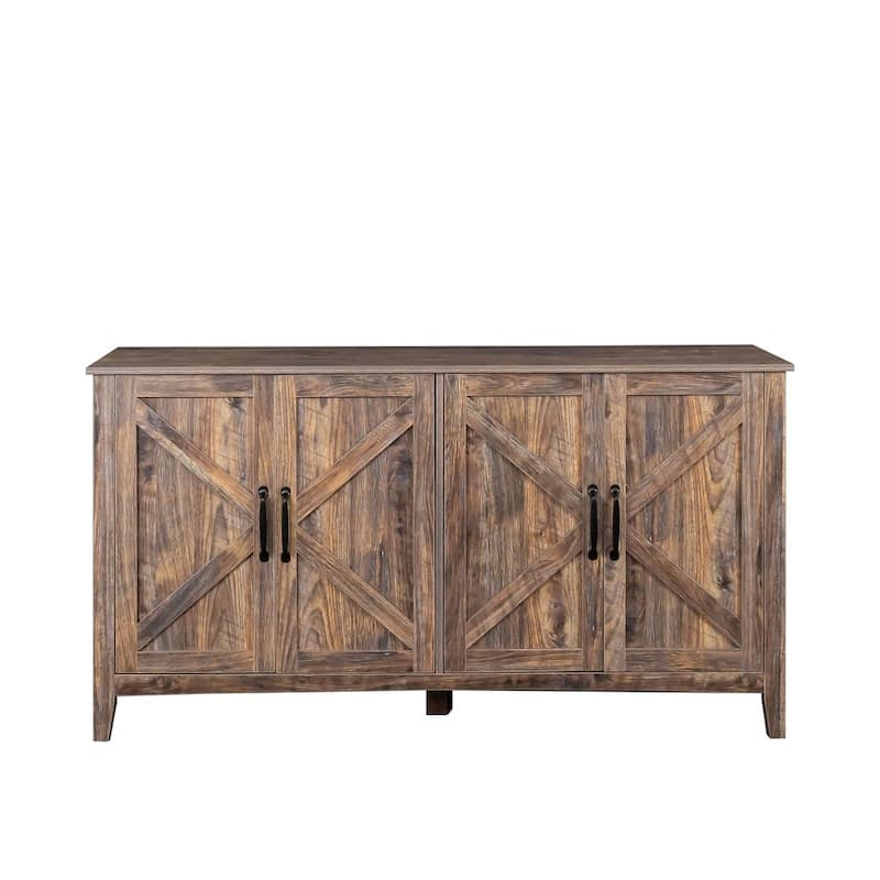 59" Freestanding Storage Cabinet with 4 Doors Buffet/Sideboard - Espresso