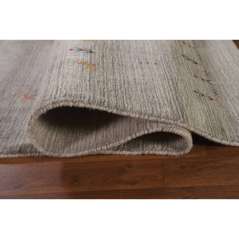 Gabbeh Indian Area Rug Hand-Knotted Oriental Wool Carpet - 8'0"x 9'7"