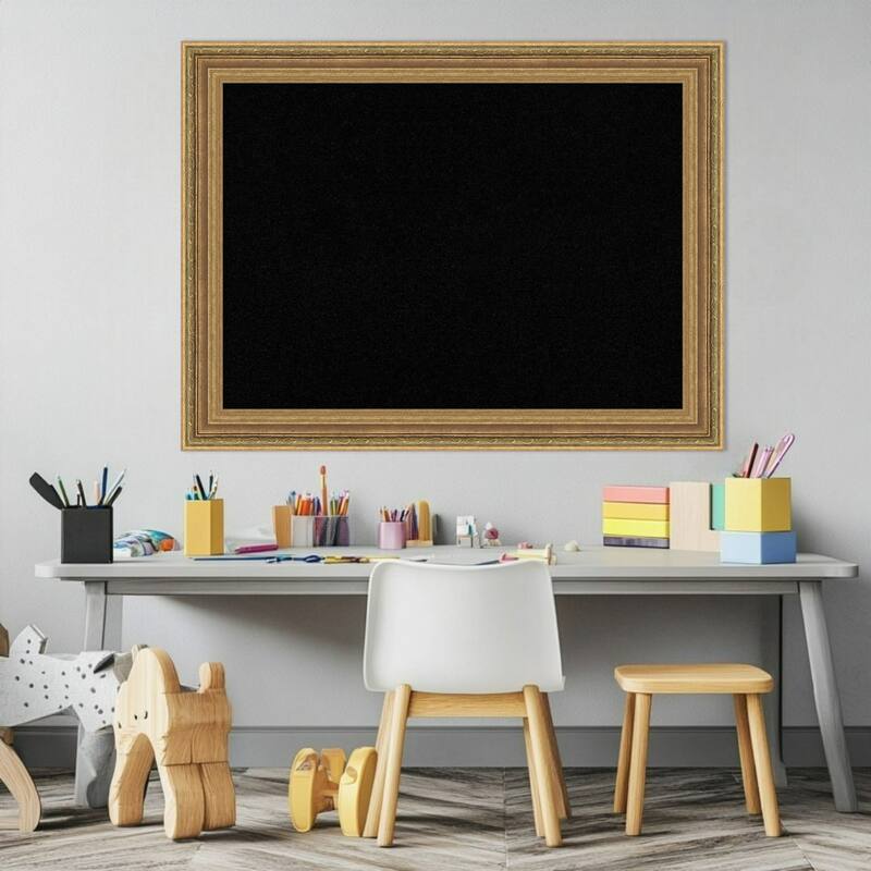 Elliot Gold Framed Cork Board - Bulletin Board, Organization Board, Pin Board