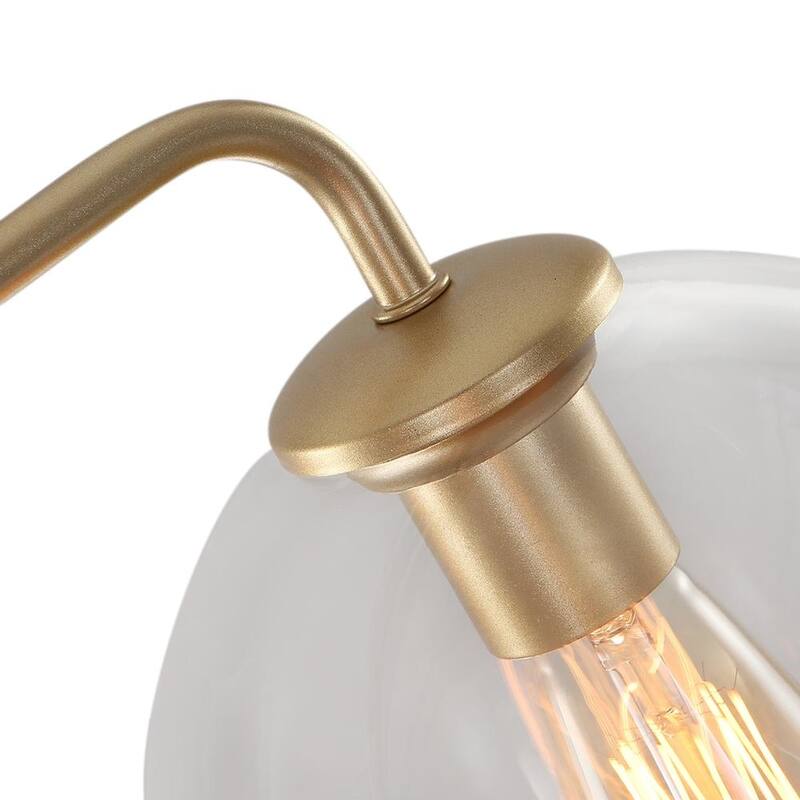 Mid-century 5-light Glass Globe Bubble Round Chandelier - 35in Wide