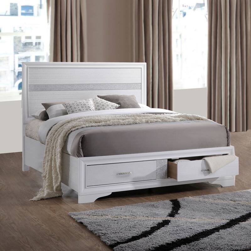 Miranda Contemporary Wood Storage Panel Bed