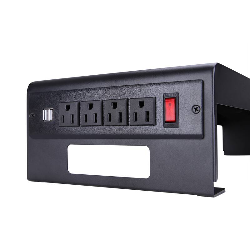 Rocelco 40 in. W White Height Adjustable Standing Desk Converter with Dual Monitor Stand and Deep Keyboard Tray