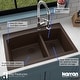 preview thumbnail 11 of 49, Karran Drop-In Quartz Double Bowl Kitchen Sink