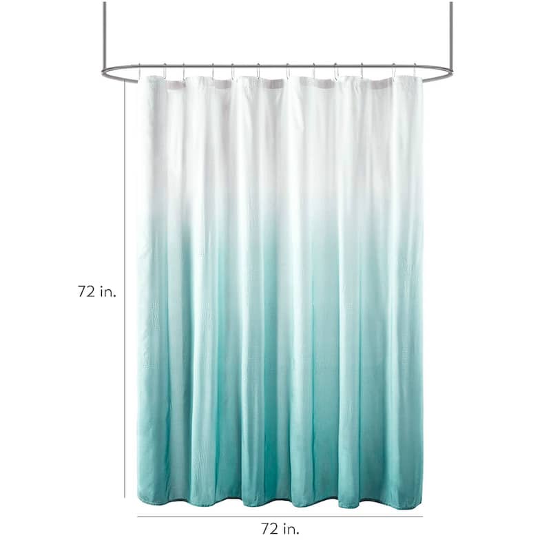 Madison Park Loire Ombre Printed Seersucker Shower Curtain